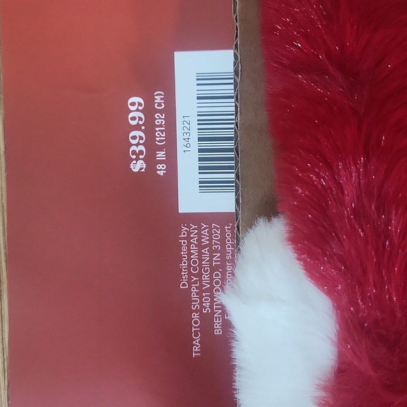 RED SHED Red White 48" Supersoft Faux Fur Trim Tree Skirt - Picture 3 of 4